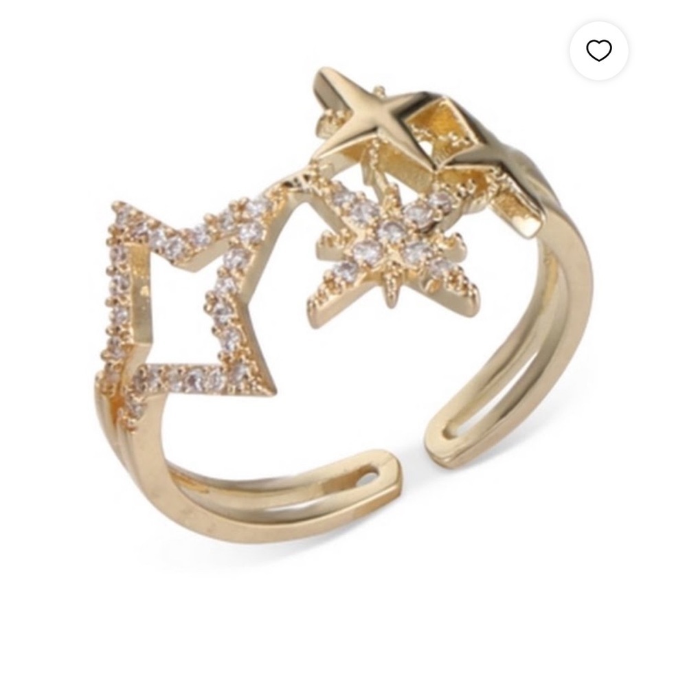 NWT INTERNATIONAL CONCEPTS GOLD TONE PAVE STAR RING 6, 7 or 8